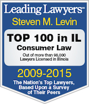 Leading Lawyers badge Top 100 in IL Consumer Law 2009-2015 - Steven M. Levin
