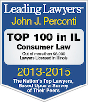 Leading Lawyers badge Top 100 in IL Consumer Law - John J. Perconti