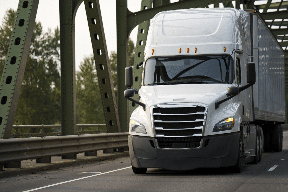 Truck on bridge