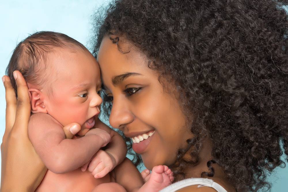 A woman and her baby