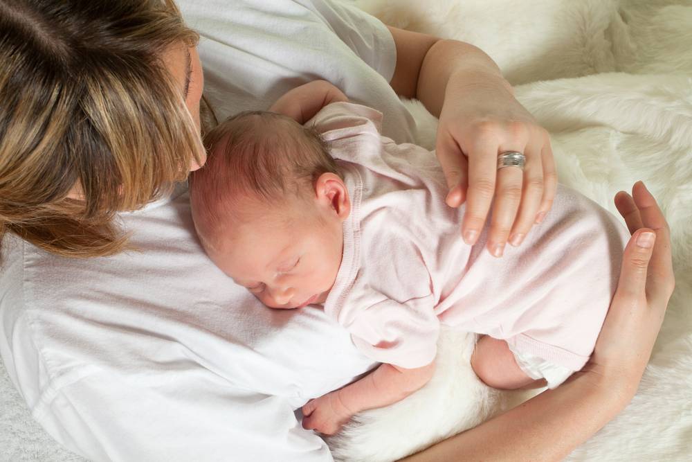 a woman and her baby