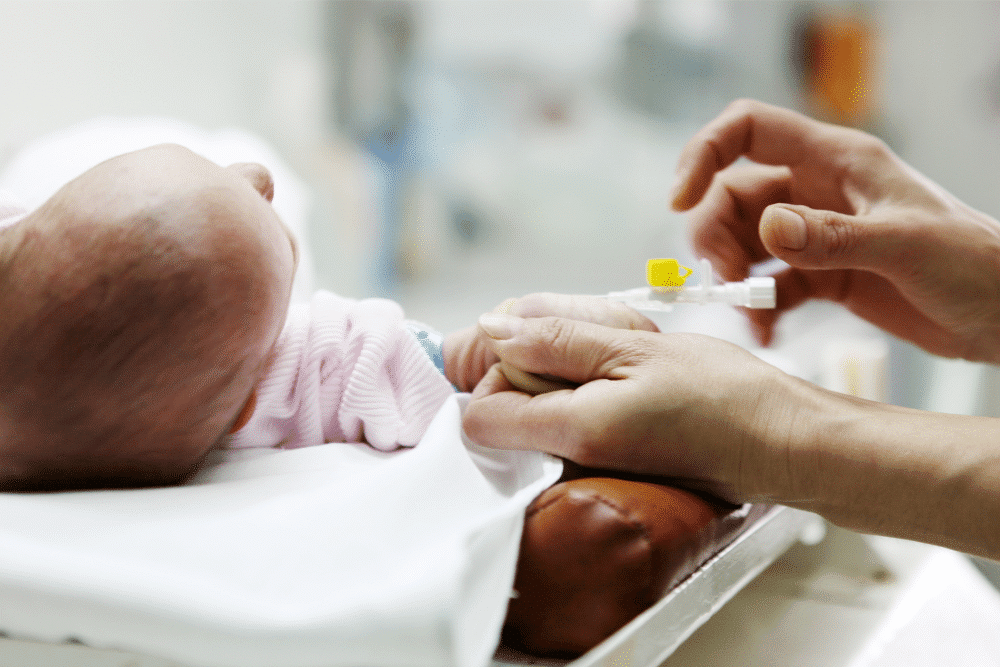 Baby in hospital