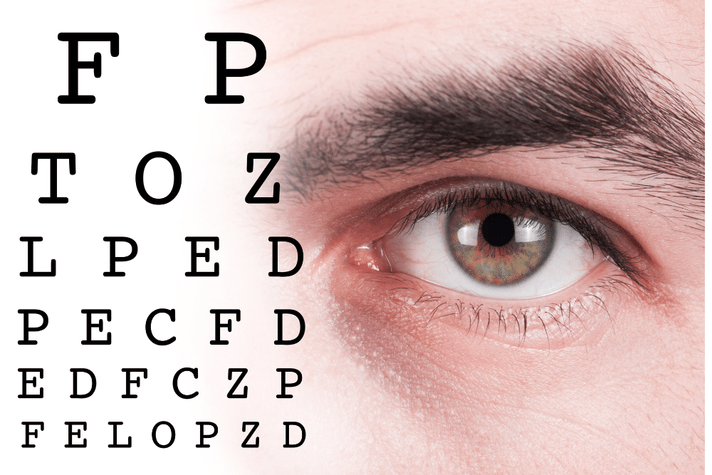 Man and vision test