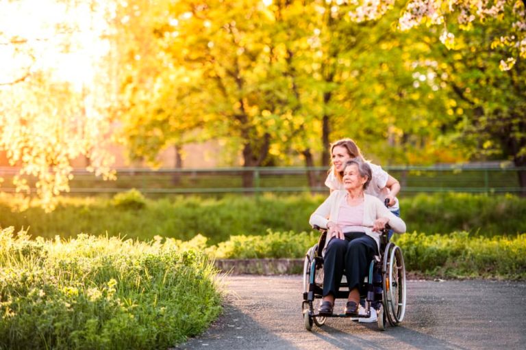 Senior on wheelchair