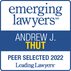 Andrew Thut emerging lawyers 2022 badge