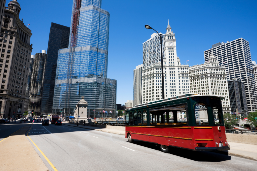 Trolley bus in Chicago