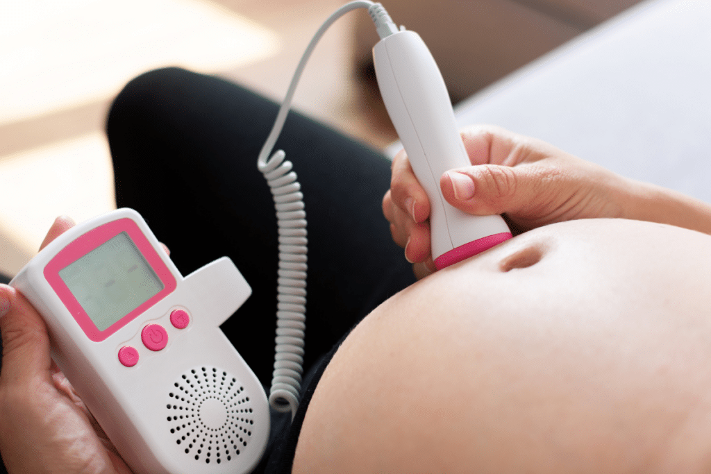 Pregnant woman during screening