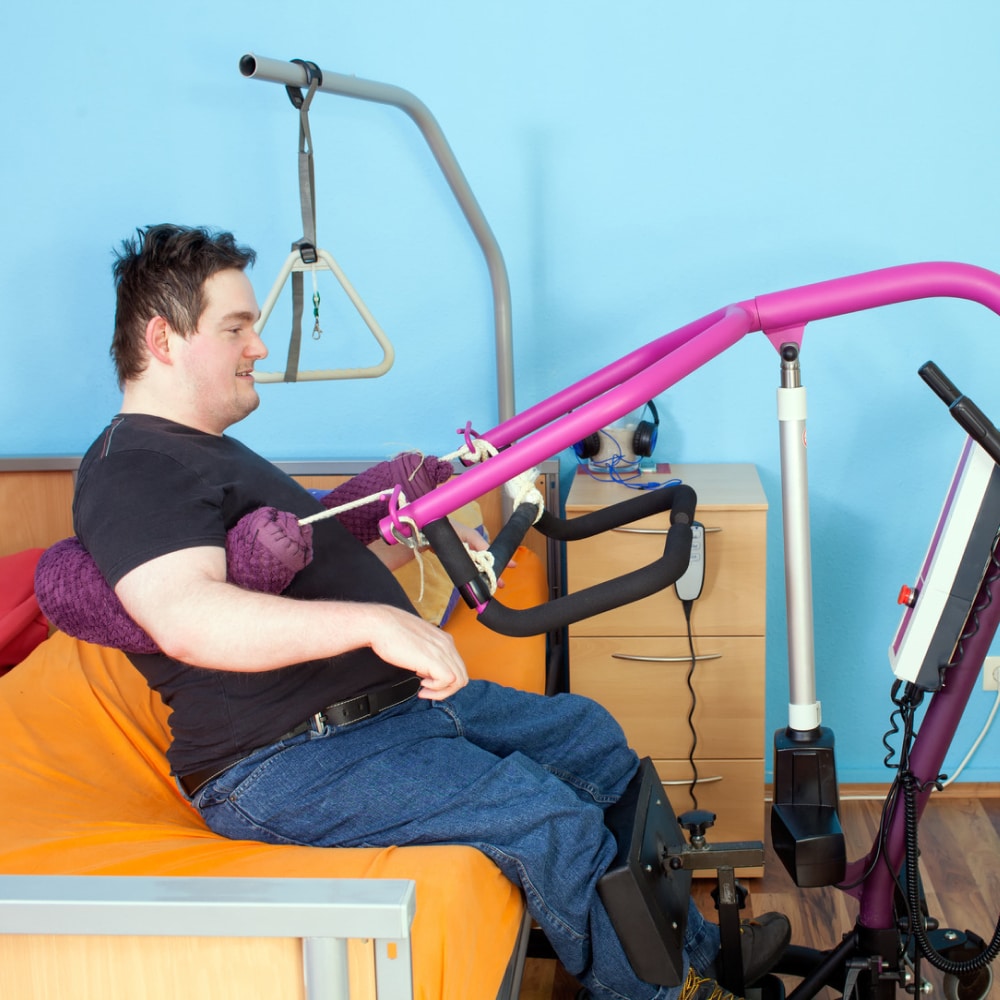 This image shows a device to aid cerebral palsy patients.