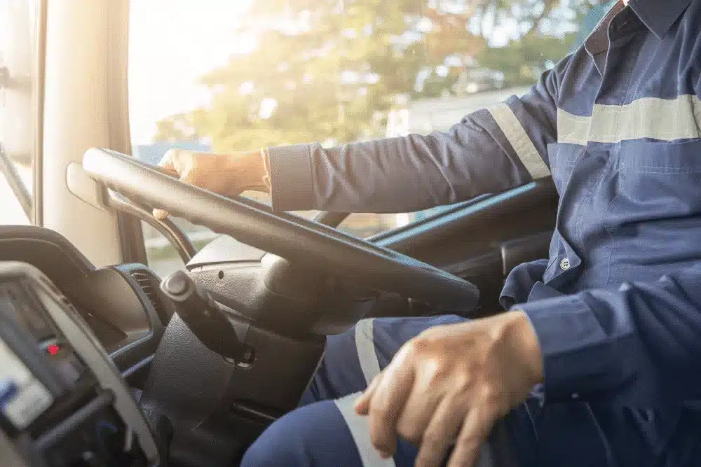 Image of a man driving a truck