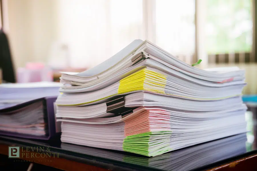 medical malpractice claim paperwork on an attorney's desk