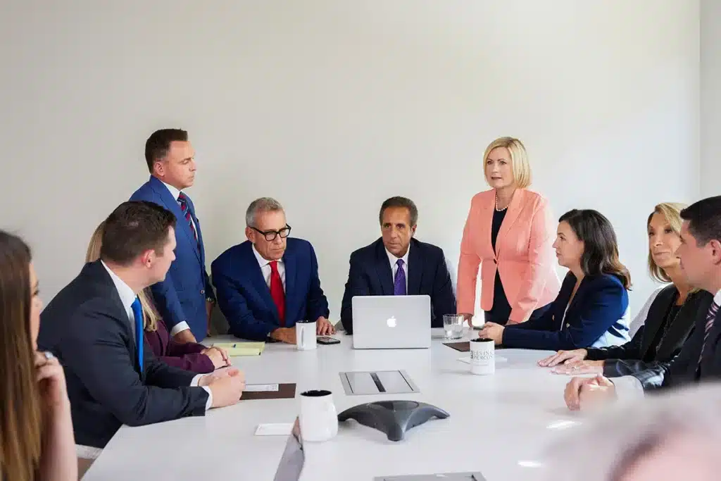 Partner attorneys at Levin & Perconti sitting around a conference table