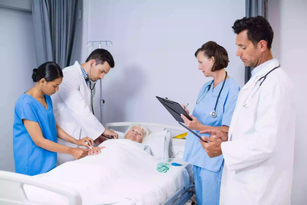 Illinois doctors and nurses in a nursing home