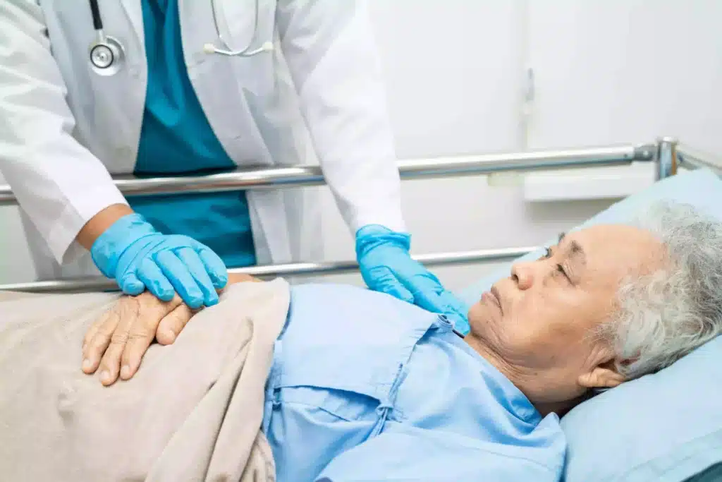 Image of an elder taken to the hospital