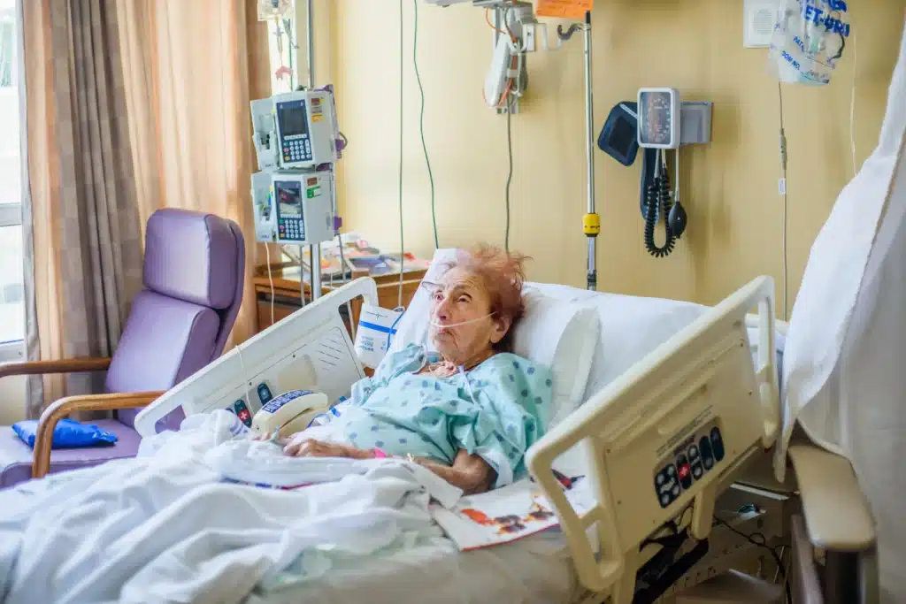 patient on hospital bed