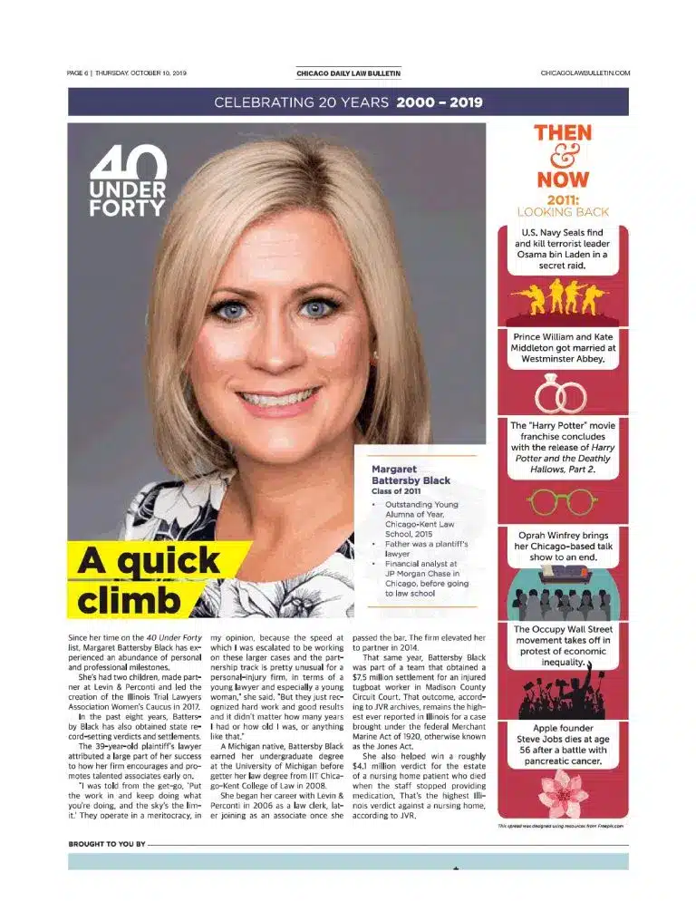 Margaret Battersby Black – Chicago Daily Law Bulletin’s “40 Under 40,” Class of 2011