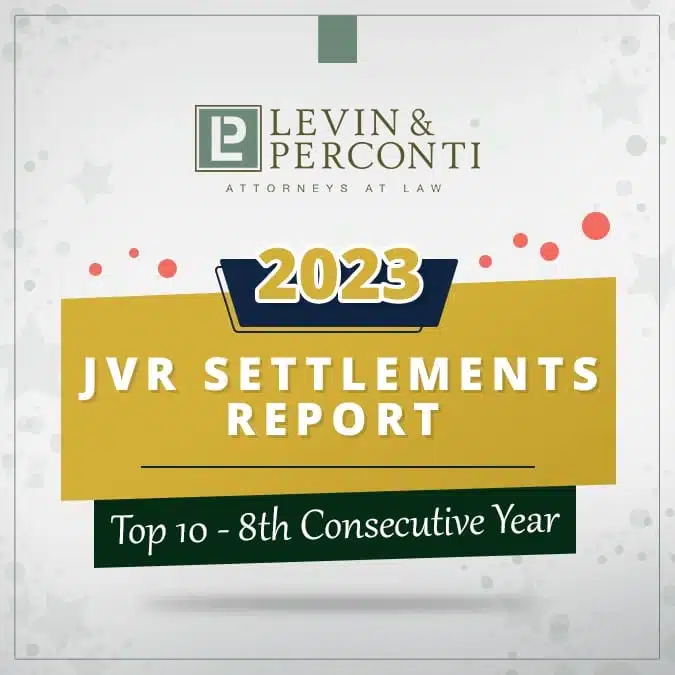 2023 JVR settlement report - Levin Perconti top settlement law firm