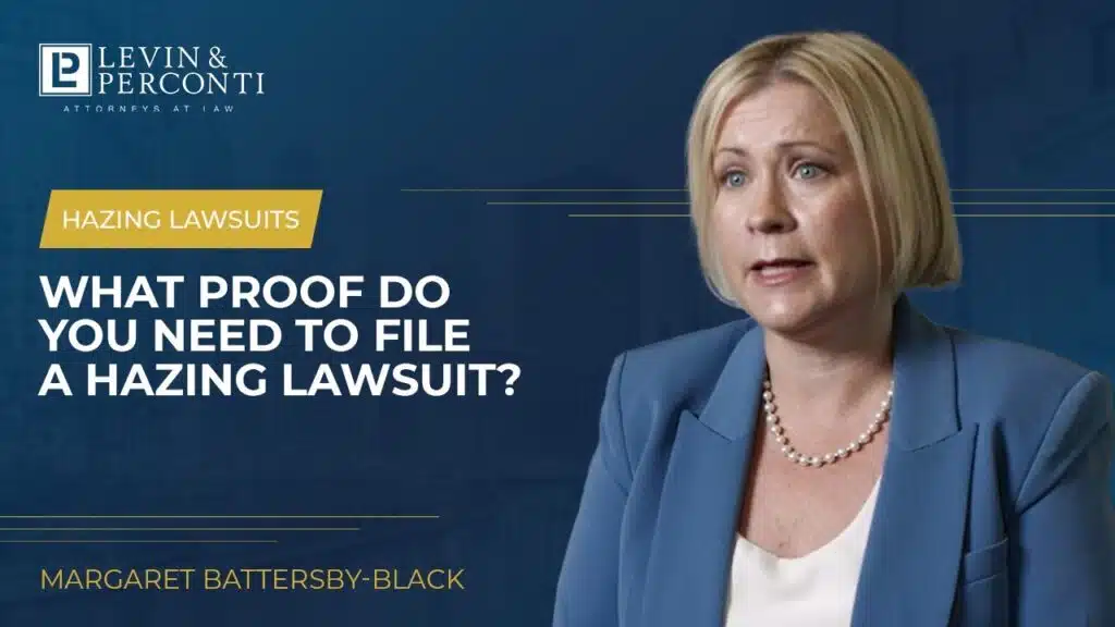 What proof do you need to file a hazing lawsuit
