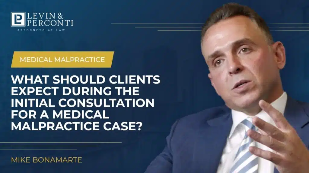 What should clients expect during the initial consultation for a medical malpractice case