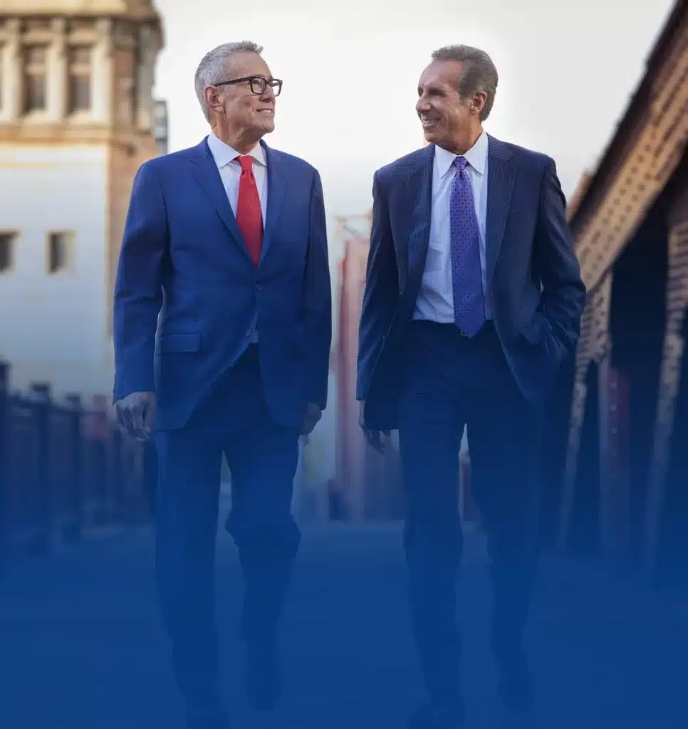 Levin and Perconti walking through Chicago