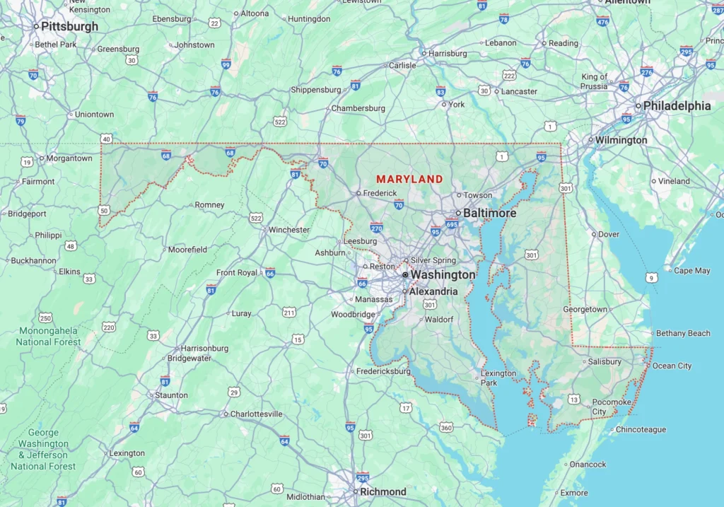 Maryland map