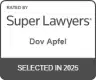 Dov Apfel super lawyers badge 2025