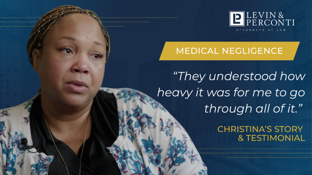 Christina's client testimonial, medical malpractice, video thumbnail