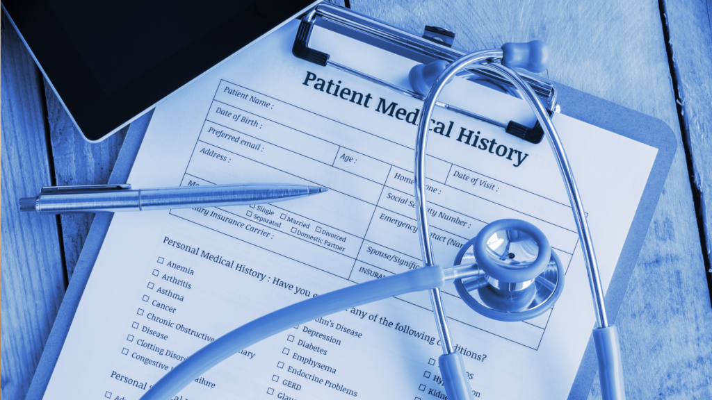 medical records at a doctors office