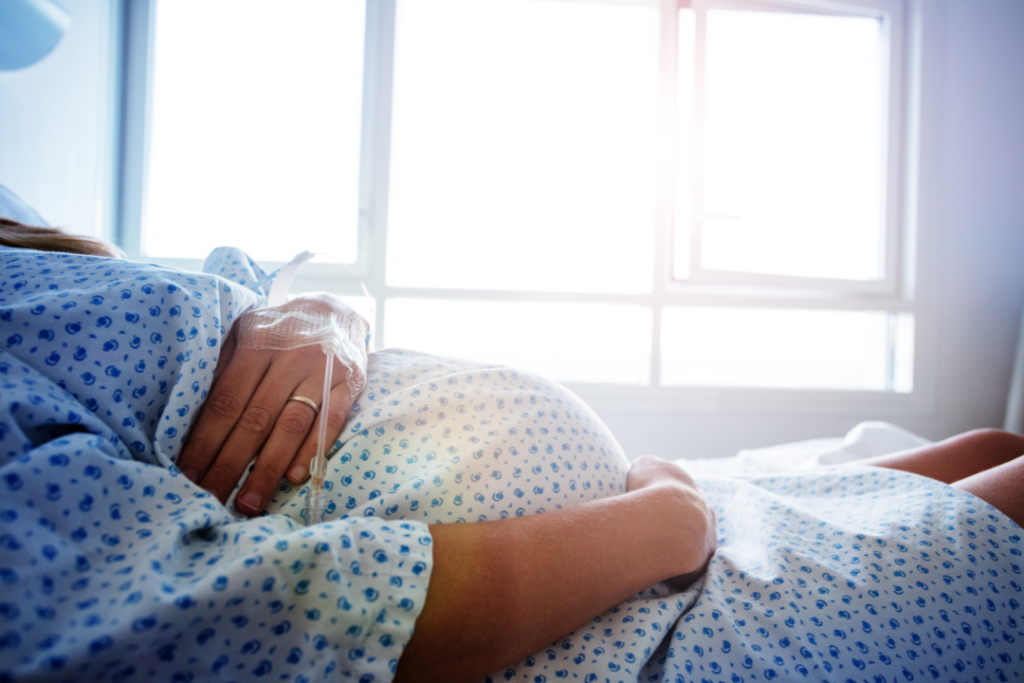 a mother with a heart complication at a hospital