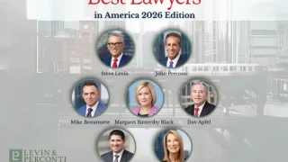 Best Lawyers in America 2026 Edition graphic showing 7 Levin & Perconti Attorneys